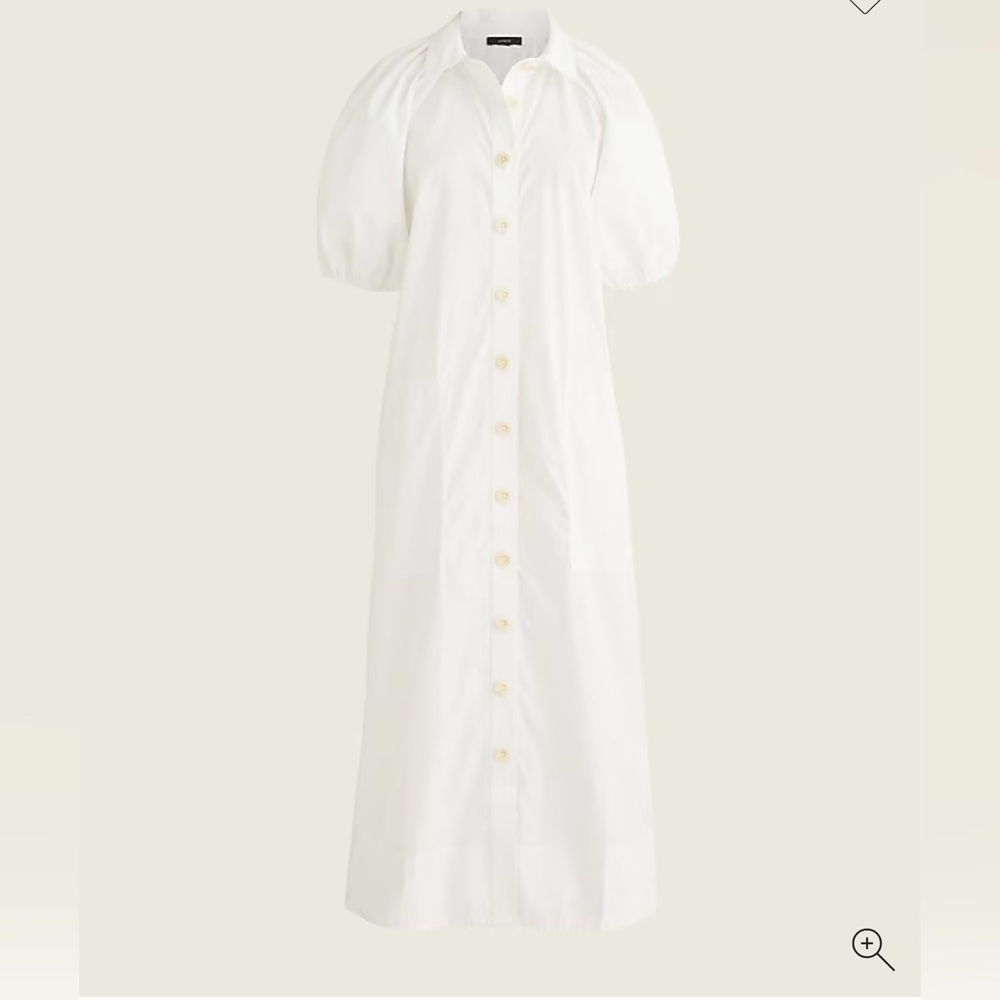 J. Crew White Puff Sleeve Maxi Dress
